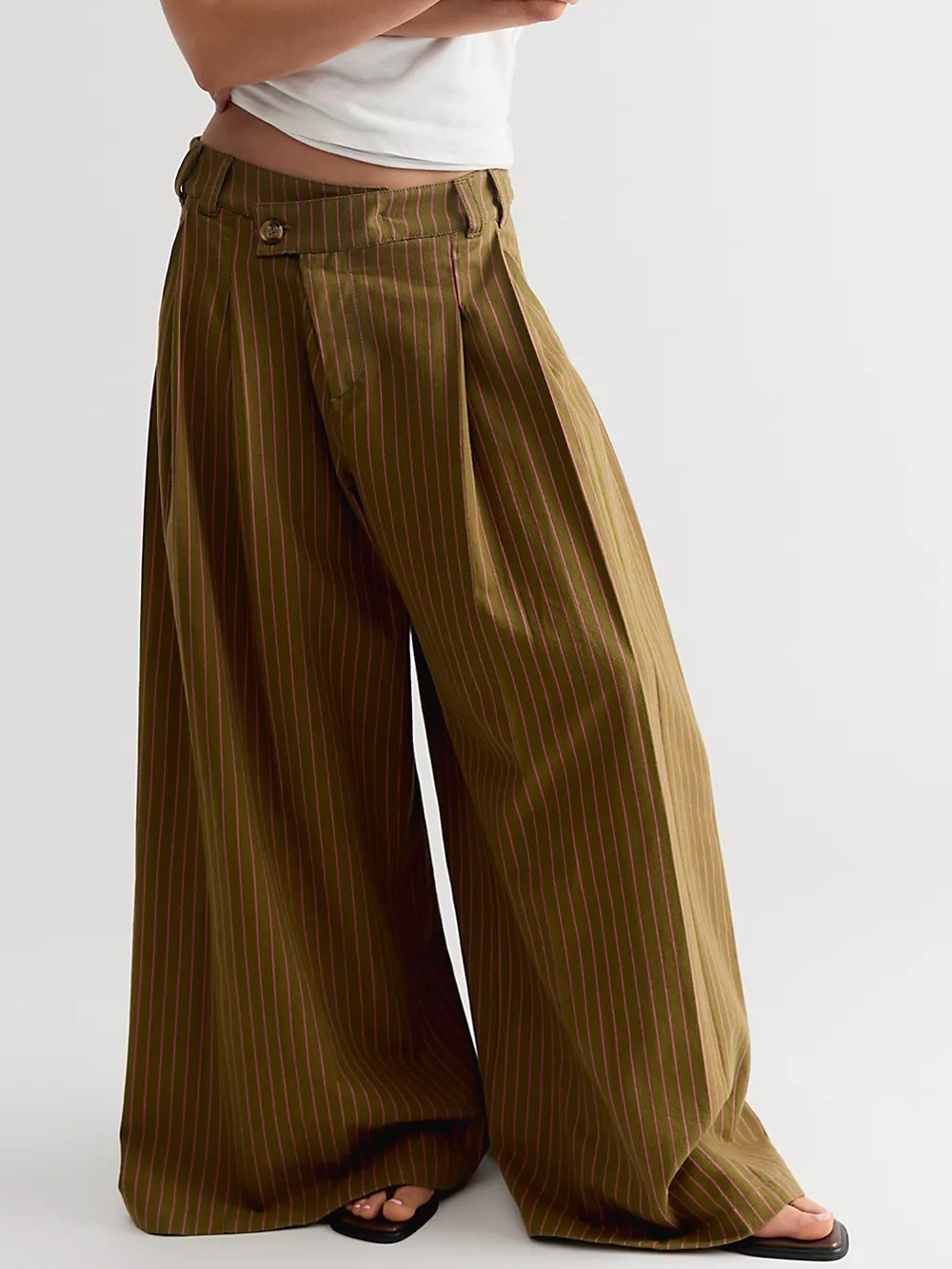 Free People We The Free Porter Crossover Trousers in Army Combo Green NWT